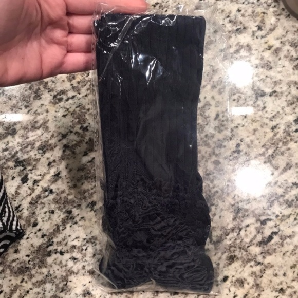 Lace Topped Knee Socks Navy Boot Over the Knee - Picture 3 of 4